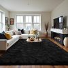 WF0756MAX_2 LOCHAS Area Rugs Fluffy Living Room Carpets for Kids Bedroom 4x5.3, Black | Ultra Soft Indoor Modern Shaggy Rug for Dorm Nursery Boys Girls Home Decor