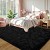 WF0756MAX_3 LOCHAS Area Rugs Fluffy Living Room Carpets for Kids Bedroom 4x5.3, Black | Ultra Soft Indoor Modern Shaggy Rug for Dorm Nursery Boys Girls Home Decor
