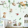 decalmile Jungle Animal Tree Branch Safari Animal Wall Decals Stickers