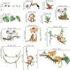 decalmile Jungle Animal Tree Branch Safari Animal Wall Decals Stickers