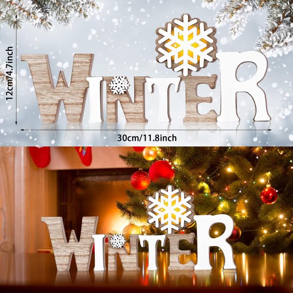 WF10252MAX_2 Geetery White Winter LED Wooden Sign Rustic Wooden Word Sign for Table Home