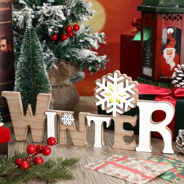 WF10252MAX_3 Geetery White Winter LED Wooden Sign Rustic Wooden Word Sign for Table Home