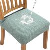 Fuloon Stretch Waterproof Chair Seat Covers 6 PCS, Removable Washable Dining Room Chair Covers Anti-Dust Seat Cushion Slipcovers for Bedroom, Kitchen, Hotel, Banquet (I-Sage Green, 6)