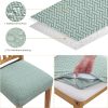 Fuloon Stretch Waterproof Chair Seat Covers 6 PCS, Removable Washable Dining Room Chair Covers Anti-Dust Seat Cushion Slipcovers for Bedroom, Kitchen, Hotel, Banquet (I-Sage Green, 6)