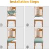 Fuloon Stretch Waterproof Chair Seat Covers 6 PCS, Removable Washable Dining Room Chair Covers Anti-Dust Seat Cushion Slipcovers for Bedroom, Kitchen, Hotel, Banquet (I-Sage Green, 6)
