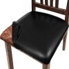 Pu Leather Dining Chair Seat Covers Set of 4, Waterproof Dining Seat Covers Stretch Chair Covers for Dining Chairs/Kitchen Room/Hotel, Odorless Seat Covers for Kitchen Chairs (Black - 4 PCS)