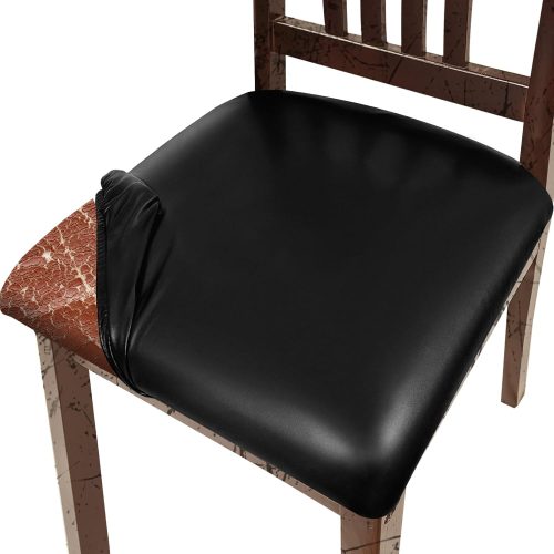 WF10526MAX_1 Pu Leather Dining Chair Seat Covers Set of 4, Waterproof Dining Seat Covers Stretch Chair Covers for Dining Chairs/Kitchen Room/Hotel, Odorless Seat Covers for Kitchen Chairs (Black - 4 PCS)