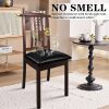 Pu Leather Dining Chair Seat Covers Set of 4, Waterproof Dining Seat Covers Stretch Chair Covers for Dining Chairs/Kitchen Room/Hotel, Odorless Seat Covers for Kitchen Chairs (Black - 4 PCS)