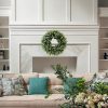 WF10540MAX_2 20” Wreaths for Front Door Spring Summer Green Boxwood Door Wreath for All Seasons Living Room Bedroom Window Wall Indoor Outdoor Farmhouse Easter St. Patrick's Independence Day Home Decoration