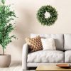 WF10540MAX_3 20” Wreaths for Front Door Spring Summer Green Boxwood Door Wreath for All Seasons Living Room Bedroom Window Wall Indoor Outdoor Farmhouse Easter St. Patrick's Independence Day Home Decoration