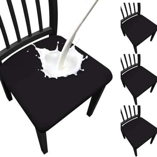 WF10591MAX_1 Waterproof Dining Chair Seat Covers Set of 4, Stretch Removable Dining Room Seat Covers for Dining Chairs, Kitchen, Hotel, Party