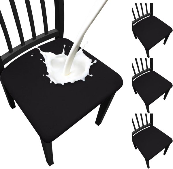 Waterproof Dining Chair Seat Covers Set of 4, Stretch Removable Dining Room Seat Covers for Dining Chairs, Kitchen, Hotel, Party