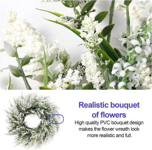 WF10681MAX_3 26'' Large Lavender & Eucalyptus Wreath for Front Door | Artificial Eucalyptus Leaves Greenery Outdoor Wreath for Wedding Farmhouse Porch Wall Room Home Decor (White)