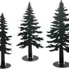 Set of 3 Farmhouse Metal Pine Tree Decor, Cabin Woodland Forest Tree Decor for Mantel Centerpieces Living Room Bedroom, Rustic Christmas Decorations, Black