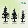 Set of 3 Farmhouse Metal Pine Tree Decor, Cabin Woodland Forest Tree Decor for Mantel Centerpieces Living Room Bedroom, Rustic Christmas Decorations, Black