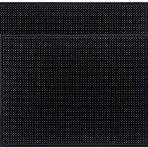 Tebery 2 Pack Black Bar Mat, 18" x 12" Rubber Dish Drying Mat for Countertop, Non Slip Cocktail Service Spill Mats for Bartending, Coffee Bar Mats Accessories for Home Kitchen