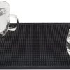 Tebery 2 Pack Black Bar Mat, 18" x 12" Rubber Dish Drying Mat for Countertop, Non Slip Cocktail Service Spill Mats for Bartending, Coffee Bar Mats Accessories for Home Kitchen