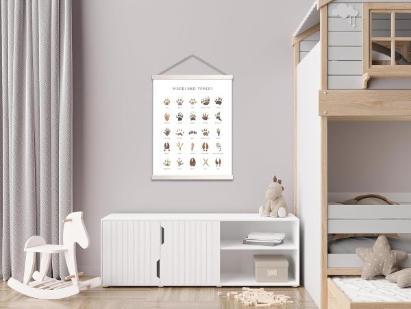 WF10902MAX_4 AWISBI Woodland Animal Tracks Hanging Poster, Woodland Nursery Decor 16x20 Inch, Animal Tracks Canvas Artwork, Forest Nursery Decor, Boy Nursery Wall Decor For Kids