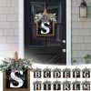 Last Name Year Round Front Door Wreath Front Porch Decoration 26 Letter Welcome Sign with Eucalyptus Garland and Bow Spring Wreaths for Front Door Outside Hanger Garland（S）