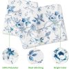 WF11129MAX_3 Blue and White Floral Table Runner 13 × 72 Inch | Monochrome Sketch Flowers Chinoiserie Peony Daisy Decor, Summer Spring Seasonal Kitchen Dining Table Party Ornaments