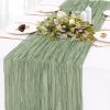 WF11132MAX_1 Sage Green Cheesecloth Table Runner 10FT Rustic Sheer Gauze Table Runners 120 Inch Boho Cheese Cloth Table Decorations for Wedding Bridal Spring Home Decor