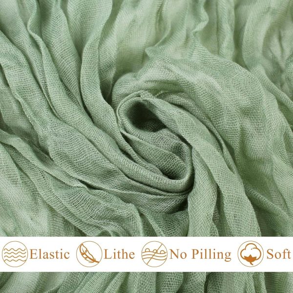 WF11132MAX_2 Sage Green Cheesecloth Table Runner 10FT Rustic Sheer Gauze Table Runners 120 Inch Boho Cheese Cloth Table Decorations for Wedding Bridal Spring Home Decor