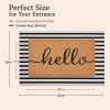 Front Door Mat Combo Set, Hello 100% Coco Coir Welcome Doormat + 28" x 43" Layered Buffalo Black and White Striped Rug, Spring Thanksgiving Porch Entryway Decor Indoor Outdoor Floor Mats