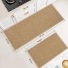 Kitchen Rugs Set of 2, Washable Floor Mats, Khaki 20x32+20x47in