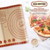 WF11663MAX_2 DANIA & DEAN 26"x16" Extra Thick Silicone Baking Mat for Pastry and Bread | Non-Slip & Non-Stick Mat with Measurements, for Pizza, Pie Crust, Dough Rolling, Pasta & Sourdough, Reusable Counter Sheet