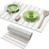 Stone Dish Drying Mat for Kitchen Counter 23.6 x 15.3 In White