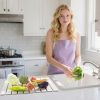 Stone Dish Drying Mat for Kitchen Counter 23.6 x 15.3 In White