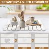 Stone Dish Drying Mat for Kitchen Counter 23.6 x 15.3 In White