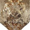 Elegant Luxury Shiny Bronze Velvet Damask Deco Tassels Wedding Party Hotel Restaurant Bed Table Runner Cloth (13inch x 82inch)