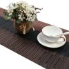 SHACOS Table Runners Woven Vinyl Table Mats 12x71 inch for Kitchen Dining Table Non Slip Washable, Ombre Coffee Black