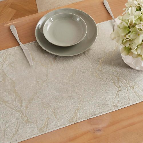 LinenZone 72 Inch Luxurious Silver Velvet Table Runner.(Iris 16x72, Silver)