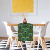 AUUXVA Table Runner Peacock Feather Durable Luxury Dresser Scarf Tabletop Cloth for Wedding Dining Table Holiday Party Kitchen Home Decoration 13x90in