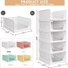 caktraie 5 Pack Stackable Closet Storage Basket - Stackable Storage Bins