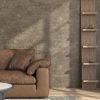 WF12338MAX_1 Dark Brown Concrete Contact Paper Peel and Stick Metallic Industrial Concrete Wallpaper for Bedroom Renter Friendly Textured Cement Look Wallpaper for Living Room Accent Walls 15.8" x 80"
