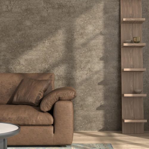 Dark Brown Concrete Contact Paper Peel and Stick Metallic Industrial Concrete Wallpaper for Bedroom Renter Friendly Textured Cement Look Wallpaper for Living Room Accent Walls 15.8" x 80"