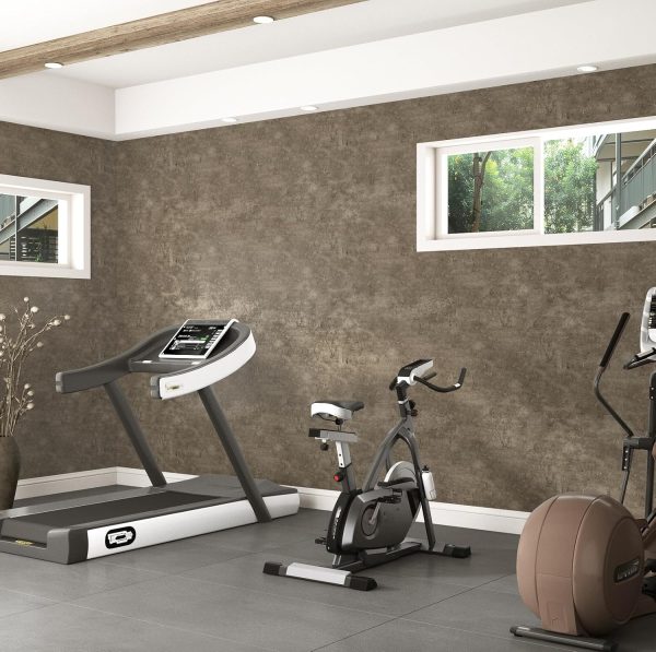 WF12338MAX_3 Dark Brown Concrete Contact Paper Peel and Stick Metallic Industrial Concrete Wallpaper for Bedroom Renter Friendly Textured Cement Look Wallpaper for Living Room Accent Walls 15.8" x 80"