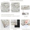 Naphite Brick Wallpaper Peel and Stick Faux Brick Brown Grey 78.7’’ 17.3’’