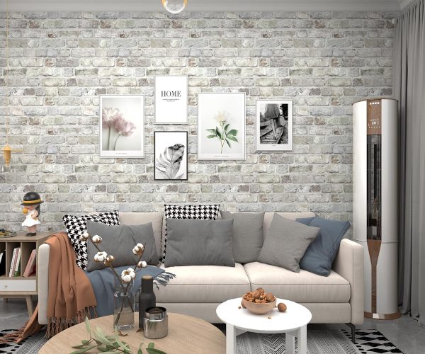 Naphite Brick Wallpaper Peel and Stick Faux Brick Brown Grey 78.7’’ 17.3’’