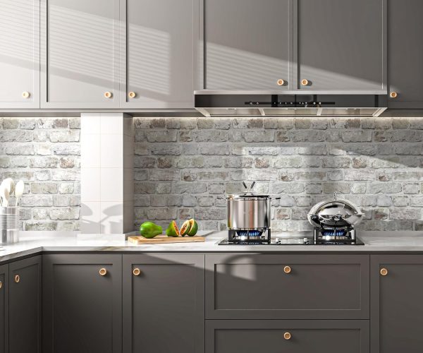 Naphite Brick Wallpaper Peel and Stick Faux Brick Brown Grey 78.7’’ 17.3’’