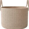 JMvicyroam 65L Extra Large Machine Washable Cotton Rope Blanket Basket