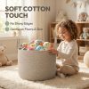 JMvicyroam 65L Extra Large Machine Washable Cotton Rope Blanket Basket