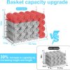 WF12433MAX_2 3-Pack Large Hanging Laundry Basket: Wire shelves for Laundry Room Organization with 360°Rotating Hooks Foldable Space Saving Over Washer and Dryer Shelves -Metal Laundry Basket Holder, White Patent