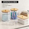 HomePekite Glass Laundry Pods Storage Container & Acrylic Dryer Sheet Holder, Laundry Room Organization and Storage, Detergent Powder Container, with Wooden Lids & Labels, 2+1 Pack