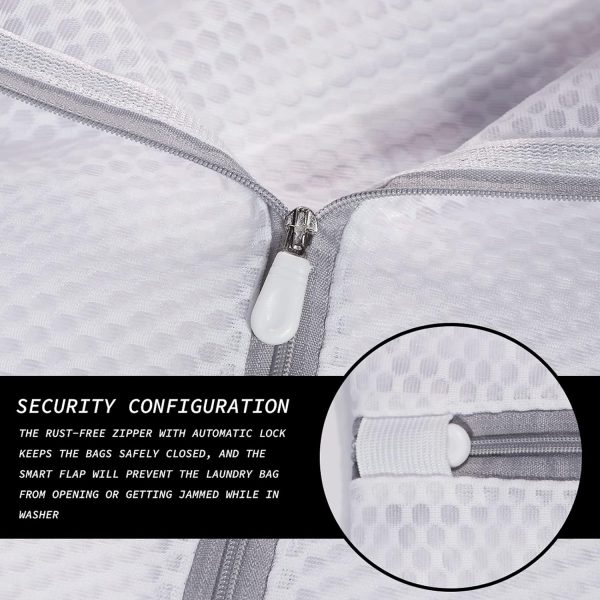WF12466MAX_4 Extra Large Honeycomb Mesh Laundry Bag125gsm Net Fabric Durable and Reusable Delicate Wash Bag,Travel Organization Bag for Lingerie,Clothes,Jeans,Bath Towel,Sock (Set of 4(2L+2XL))