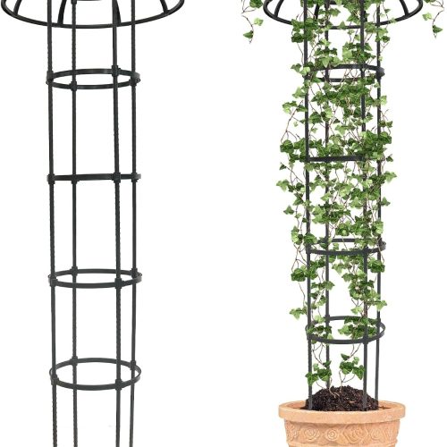 Quibbay 65 Inch Mushroom Top Garden Trellis for Climbing Plants, 1 Pack