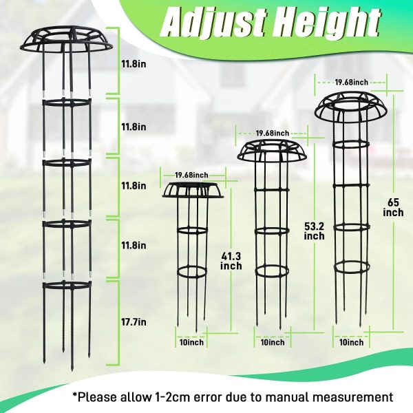 Quibbay 65 Inch Mushroom Top Garden Trellis for Climbing Plants, 1 Pack